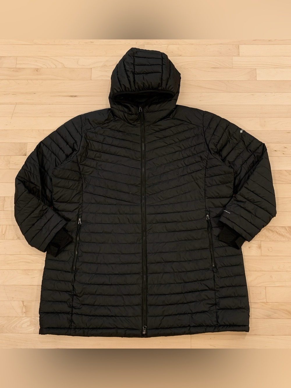 Columbia Slope Edge Mid Jacket Women 3X Black Omni-Heat Hooded Puffer